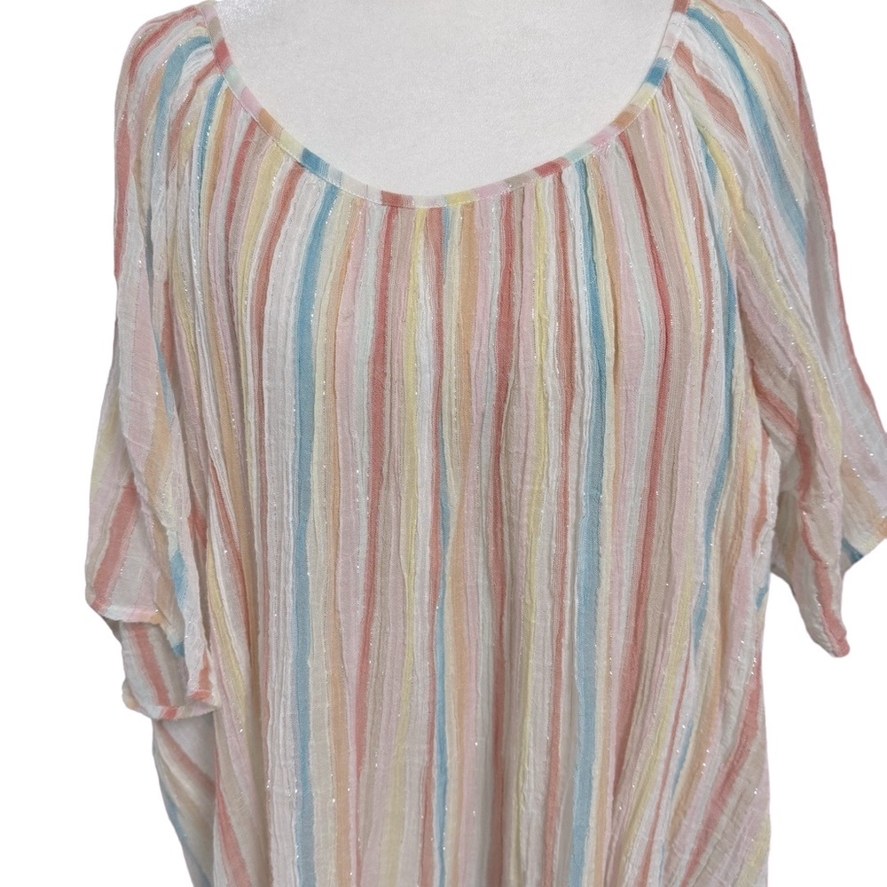 Mes Demoiselles Paris s/s striped cotton gauze blouse. Size 36 (XL). EUC - Picture 2 of 10